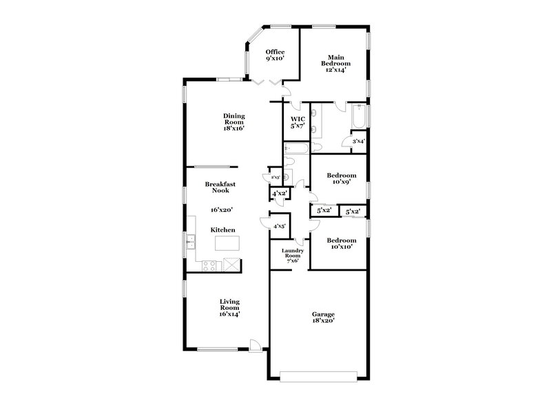 2,270/Mo, 3127 W Park St Phoenix, AZ 85041 Floor Plan View