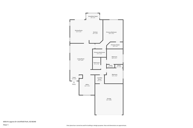 1,960/Mo, 6035 N Laguna Dr Litchfield Park, AZ 85340 Floor Plan View