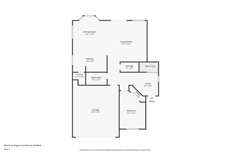 2,195/Mo, 6024 W Southgate Ave Phoenix, AZ 85043 Floor Plan View