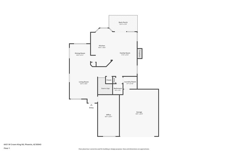 2,395/Mo, 6431 W Crown King Rd Phoenix, AZ 85043 Floor Plan View