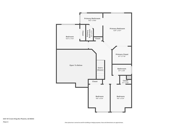 2,395/Mo, 6431 W Crown King Rd Phoenix, AZ 85043 Floor Plan View 2