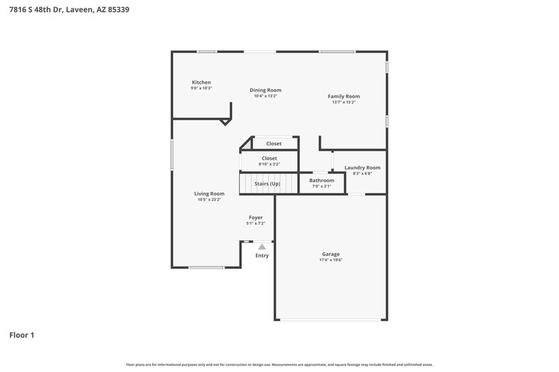 2,520/Mo, 7816 S 48th Dr Laveen, AZ 85339 Floor Plan View