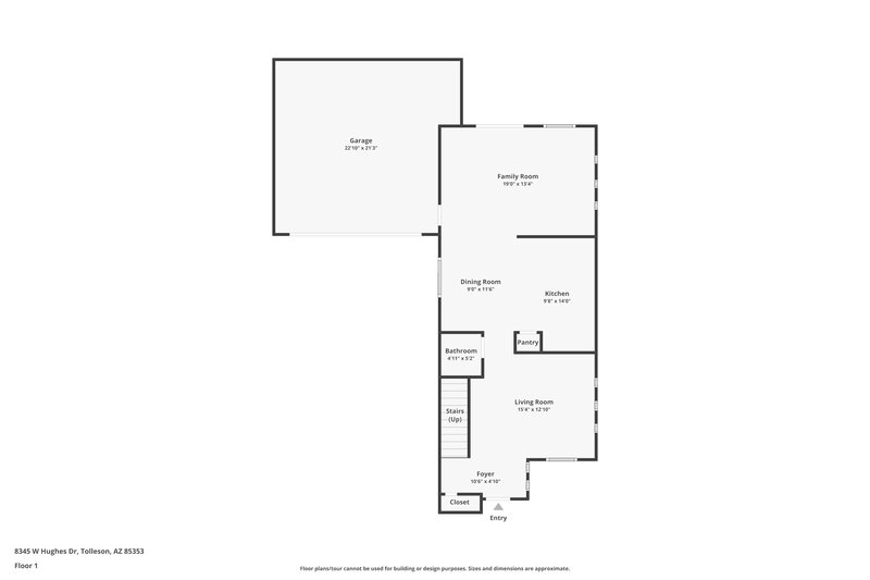 1,885/Mo, 8345 W Hughes Dr Tolleson, AZ 85353 Floor Plan View