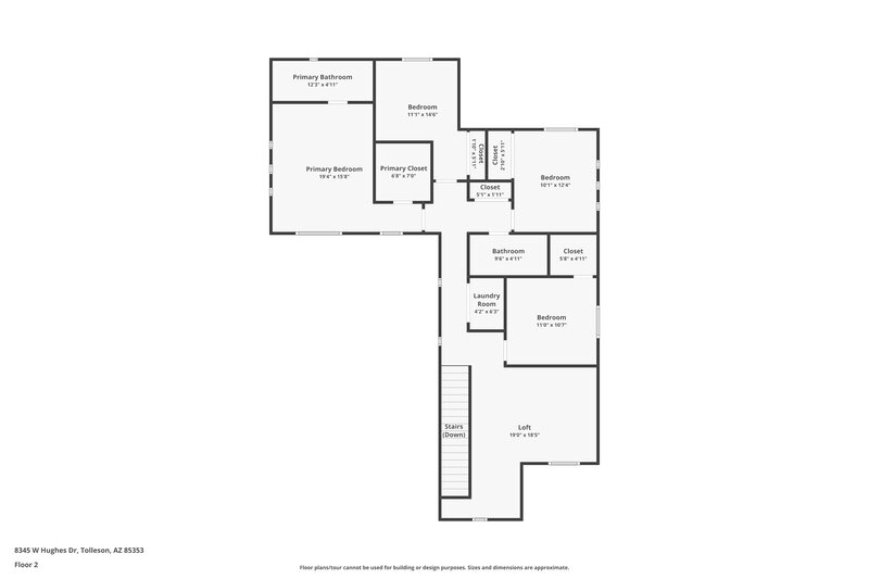1,885/Mo, 8345 W Hughes Dr Tolleson, AZ 85353 Floor Plan View 2