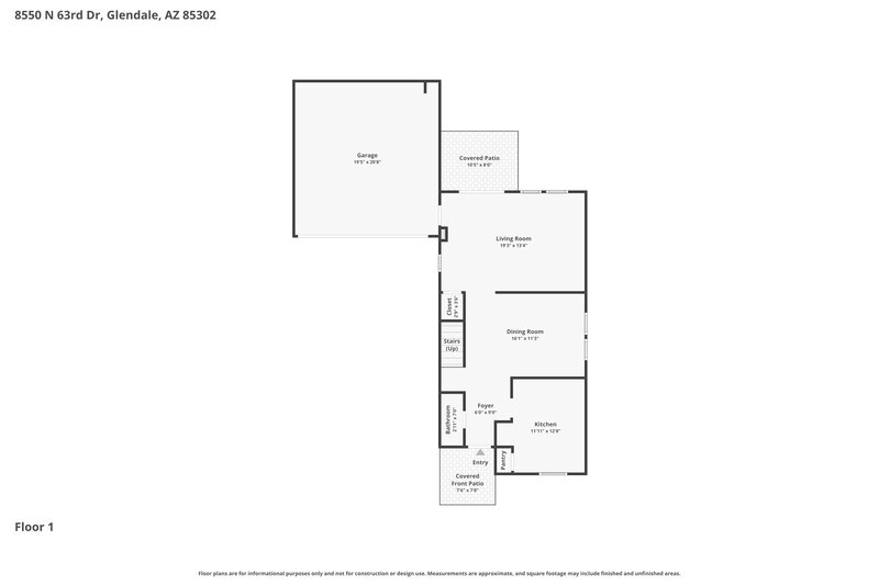 2,185/Mo, 8550 N 63rd Dr Glendale, AZ 85302 Floor Plan View 2