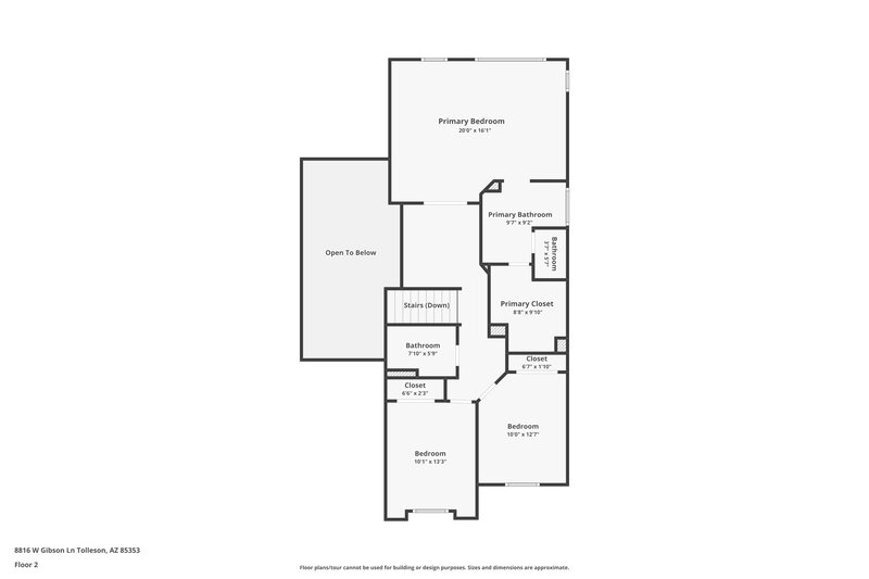 2,135/Mo, 8816 W Gibson Ln Tolleson, AZ 85353 Floor Plan View 2