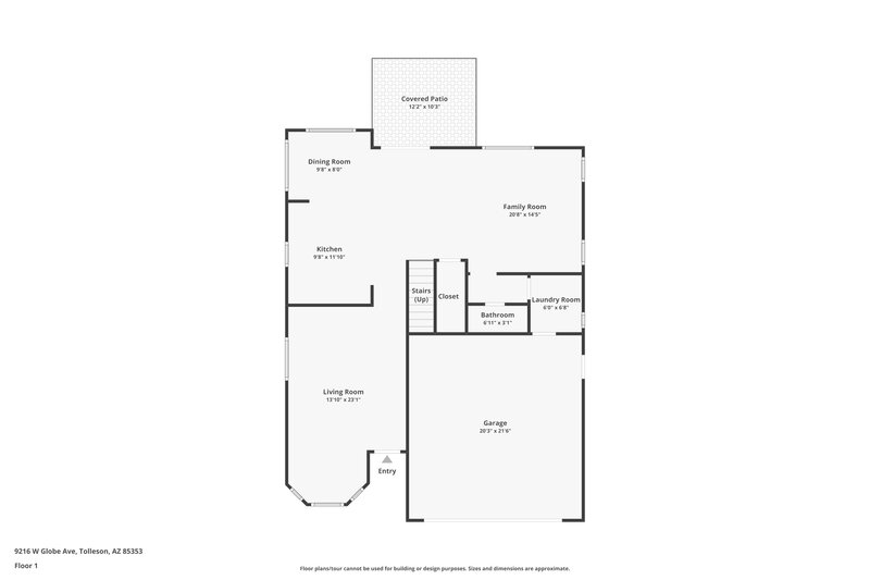 2,100/Mo, 9216 W Globe Ave Tolleson, AZ 85353 Floor Plan View