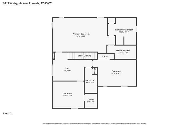 2,205/Mo, 9415 W Virginia Ave Phoenix, AZ 85037 Floor Plan View 2