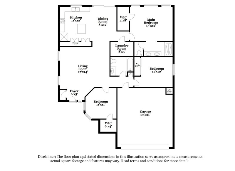 1,825/Mo, 9735 W Horse Thief Pass Tolleson, AZ 85353 Floor Plan View