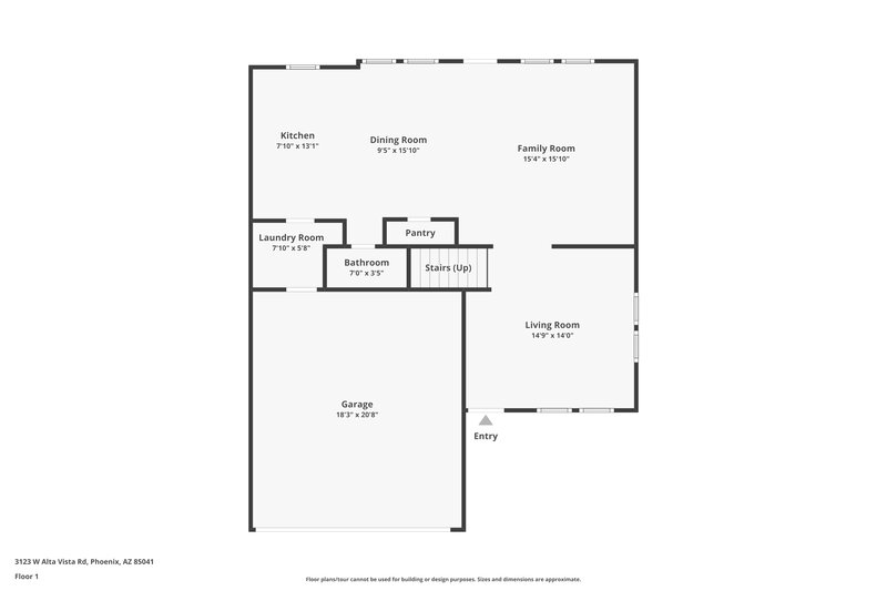2,130/Mo, 3123 W Alta Vista Rd Phoenix, AZ 85041 Floor Plan View