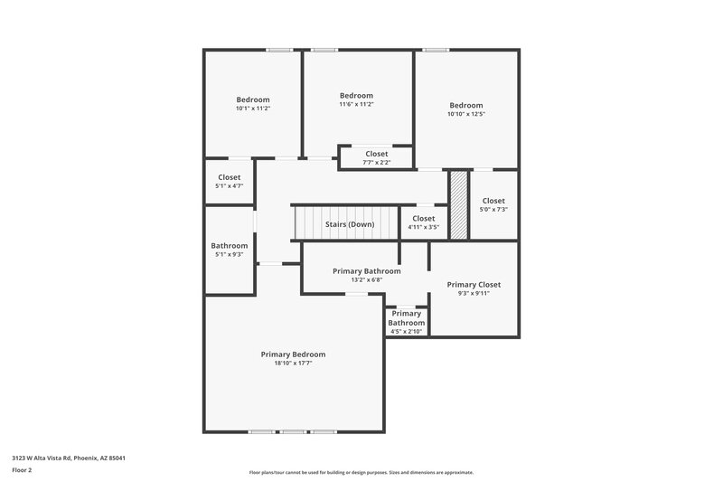 2,130/Mo, 3123 W Alta Vista Rd Phoenix, AZ 85041 Floor Plan View 2