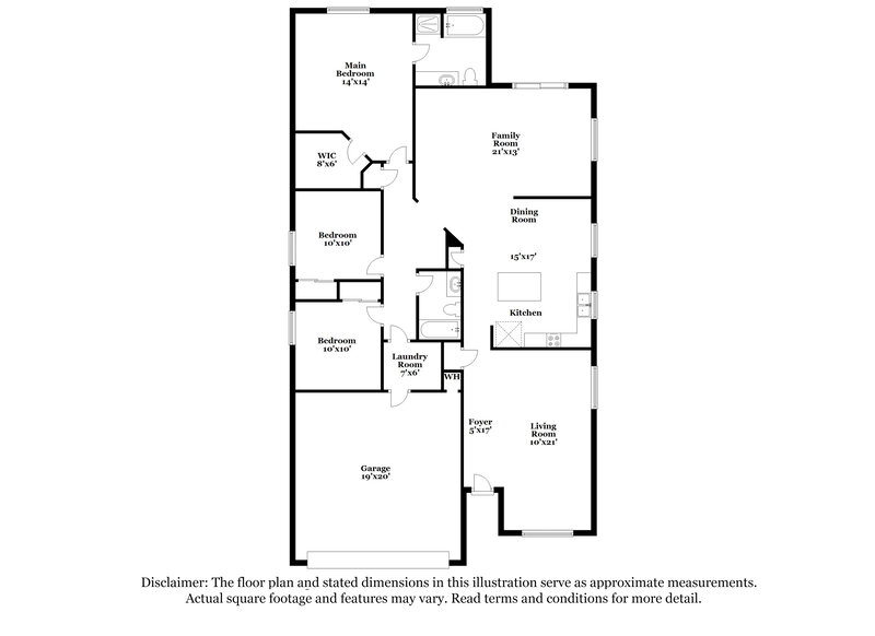 1,870/Mo, 21759 W Cocopah St Buckeye, AZ 85326 Floor Plan View