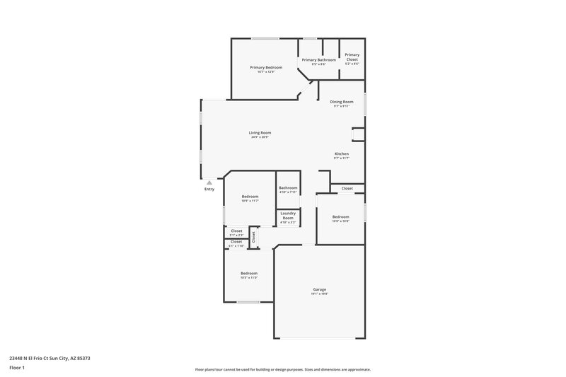 2,170/Mo, 23448 N El Frio Ct Sun City, AZ 85373 Floor Plan View