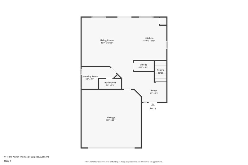 2,040/Mo, 11418 W Austin Thomas Dr Surprise, AZ 85378 Floor Plan View