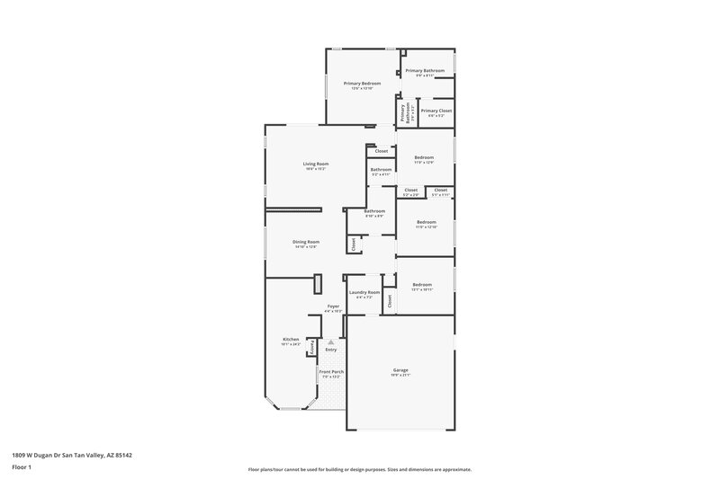 2,080/Mo, 1809 W Dugan Dr Queen Creek, AZ 85144 Floor Plan View