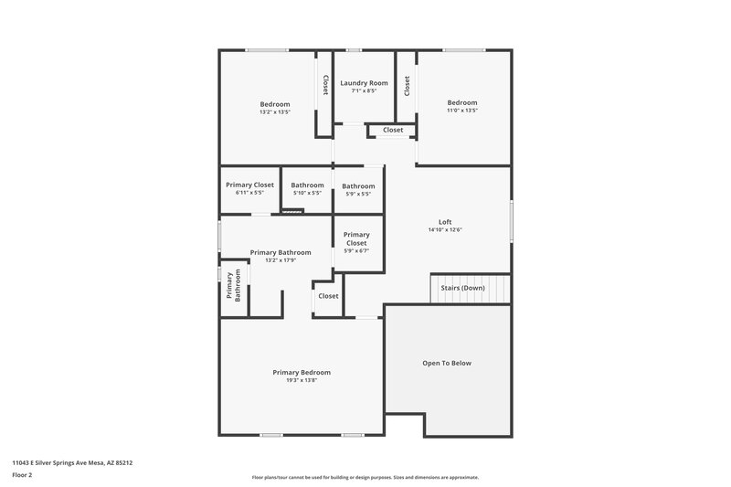 2,980/Mo, 11043 E Silver Springs Ave Mesa, AZ 85212 Floor Plan View 2