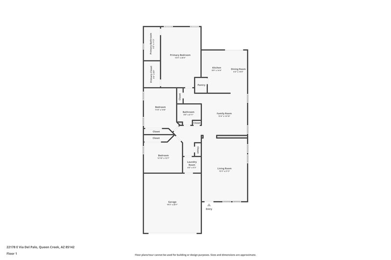 2,235/Mo, 22178 E Via del Palo Queen Creek, AZ 85142 Floor Plan View