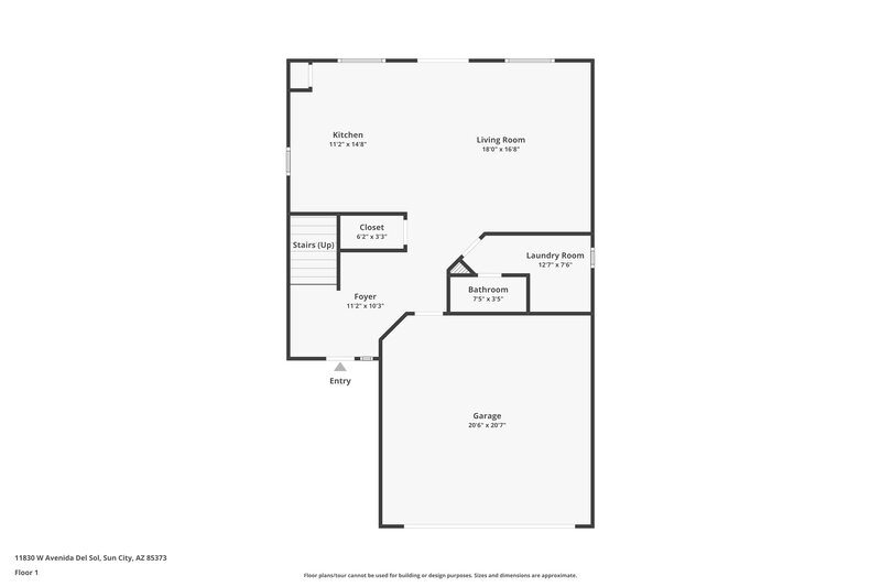2,245/Mo, 11830 W Avenida del Sol Sun City, AZ 85373 Floorplan View
