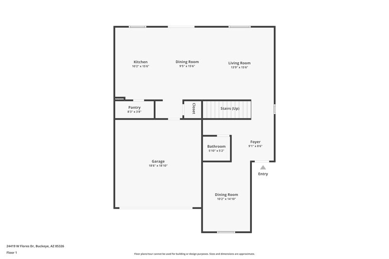 1,805/Mo, 24419 W Flores Dr Buckeye, AZ 85326 Floorplan View
