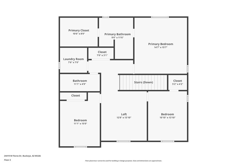1,805/Mo, 24419 W Flores Dr Buckeye, AZ 85326 Floorplan View 2