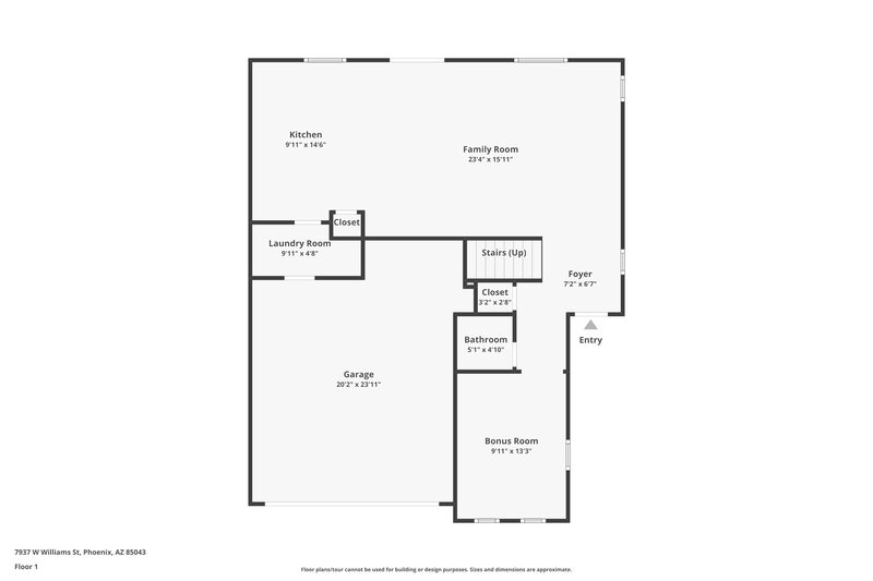 1,920/Mo, 7937 W Williams St Phoenix, AZ 85043 Floorplan View