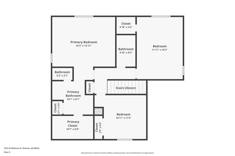 1,920/Mo, 7937 W Williams St Phoenix, AZ 85043 Floorplan View 2