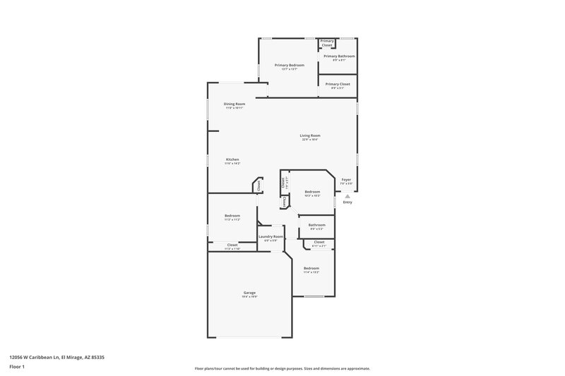 1,775/Mo, 12056 W Caribbean Ln El Mirage, AZ 85335 Floor Plan View