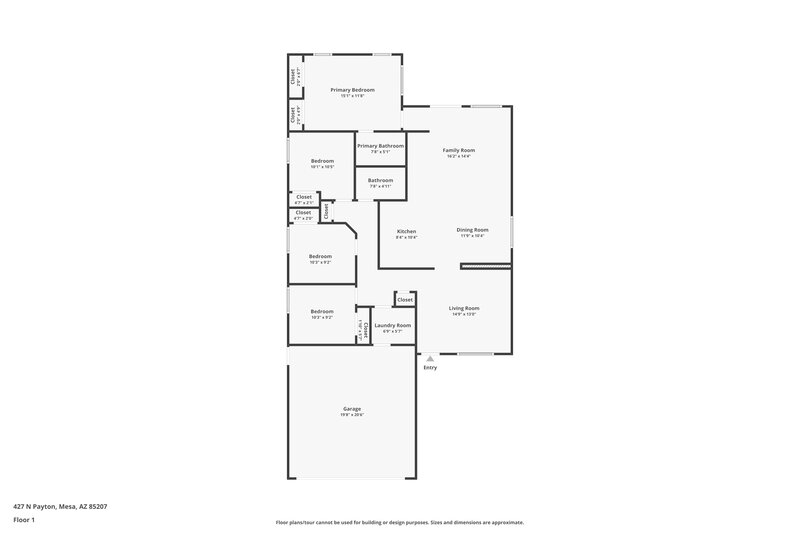 2,060/Mo, 427 N Payton Mesa, AZ 85207 Floor Plan View