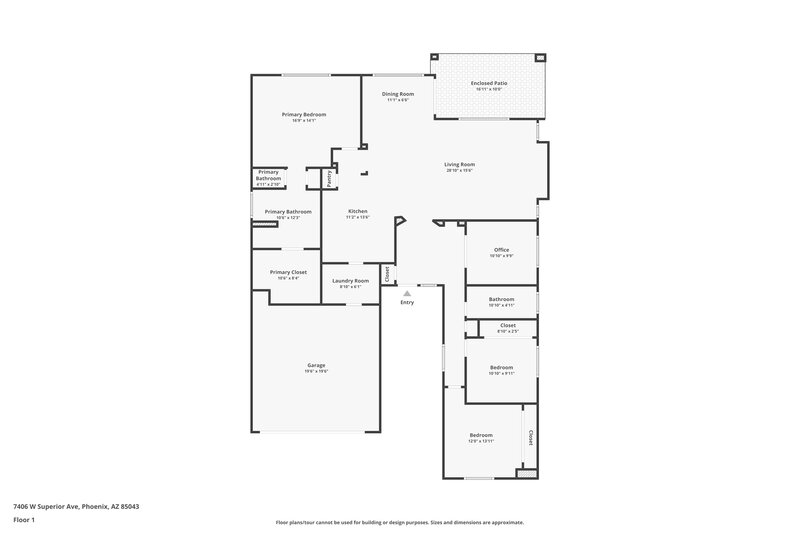2,185/Mo, 7406 W Superior Ave Phoenix, AZ 85043 Floor Plan View