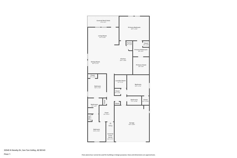 2,135/Mo, 32545 N Newby Dr San Tan Valley, AZ 85143 Floor Plan View