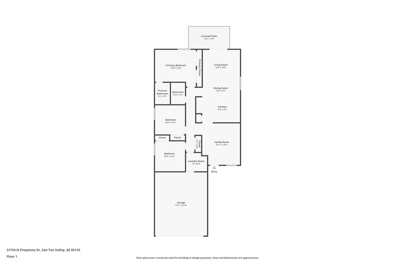 1,665/Mo, 31724 N Cheyenne Dr San Tan Valley, AZ 85143 Floor Plan View