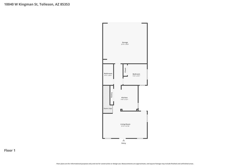 2,095/Mo, 10040 W Kingman St Tolleson, AZ 85353 Floor Plan View