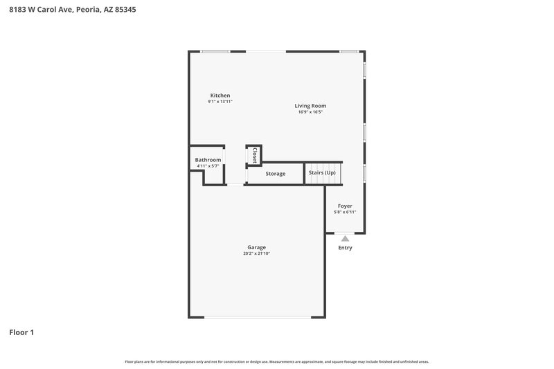 1,960/Mo, 8183 W Carol Ave Peoria, AZ 85345 Floor Plan View