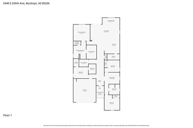 2,490/Mo, 5440 S 245th Ave Buckeye, AZ 85326 Floor Plan View