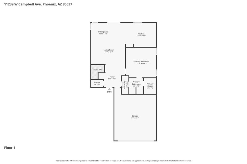 2,120/Mo, 11239 W Campbell Ave Phoenix, AZ 85037 Floor Plan View