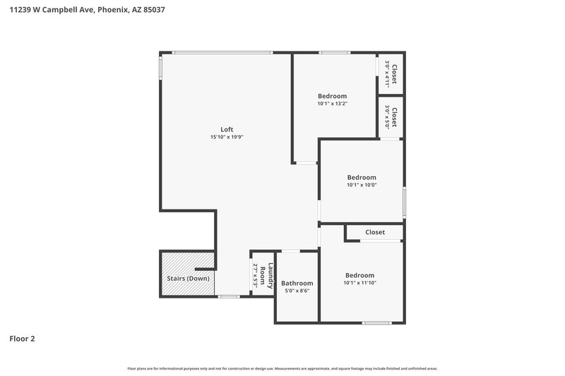 2,120/Mo, 11239 W Campbell Ave Phoenix, AZ 85037 Floor Plan View 2