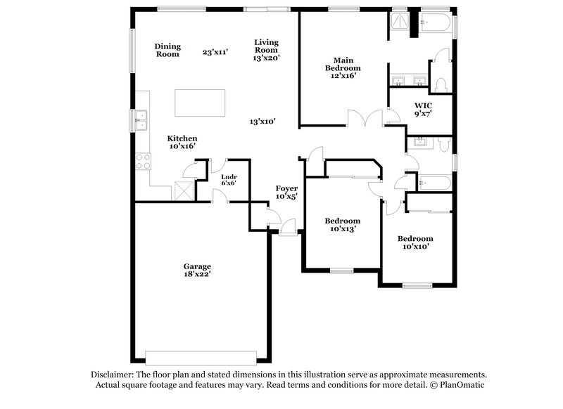 1,840/Mo, 13197 W Ocotillo Ln Surprise, AZ 85374 Floor Plan View