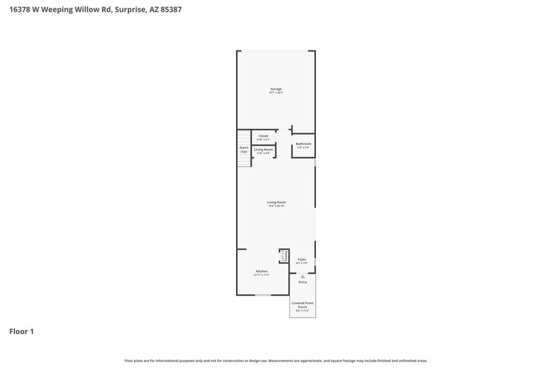 2,280/Mo, 16378 W Weeping Willow Rd Surprise, AZ 85387 Floor Plan View