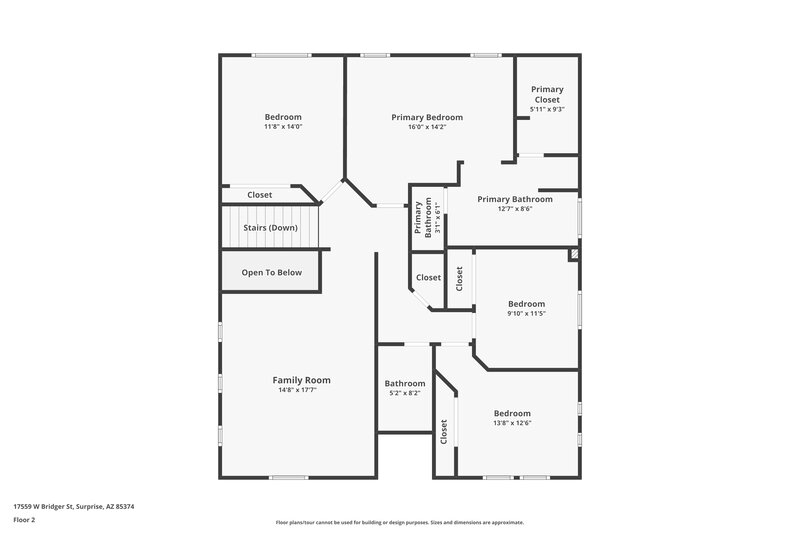 2,195/Mo, 17559 W Bridger St Surprise, AZ 85388 Floorplan View