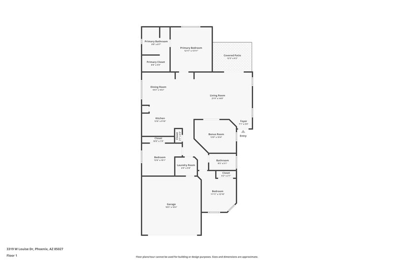 2,050/Mo, 3319 W Louise Dr Phoenix, AZ 85027 Floor Plan View