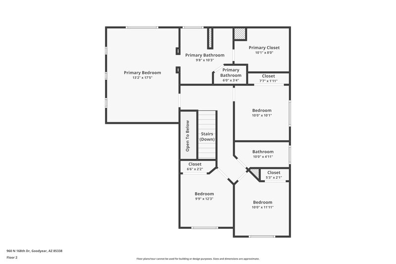 2,080/Mo, 960 N 168th Dr Goodyear, AZ 85338 Floor Plan View 2