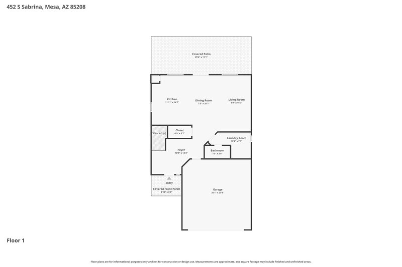 2,505/Mo, 452 S Sabrina Mesa, AZ 85208 Floor Plan View