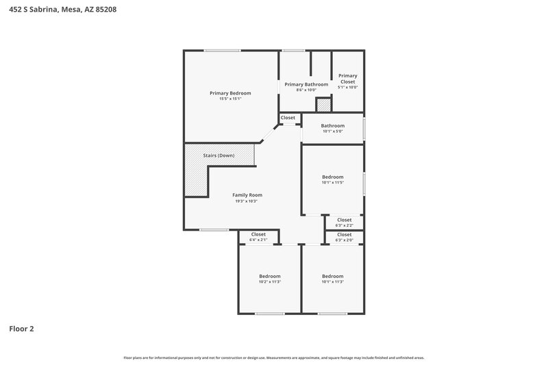2,505/Mo, 452 S Sabrina Mesa, AZ 85208 Floor Plan View 2