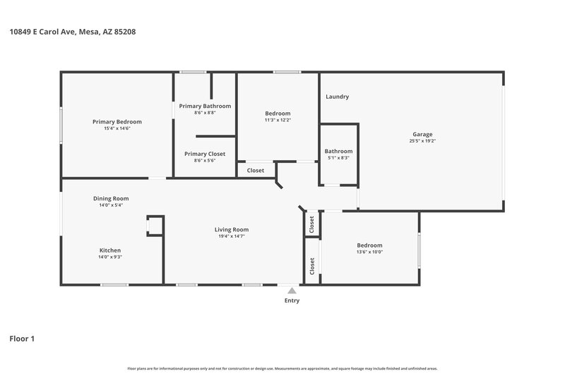 1,930/Mo, 10849 E Carol Ave Mesa, AZ 85208 Floor Plan View