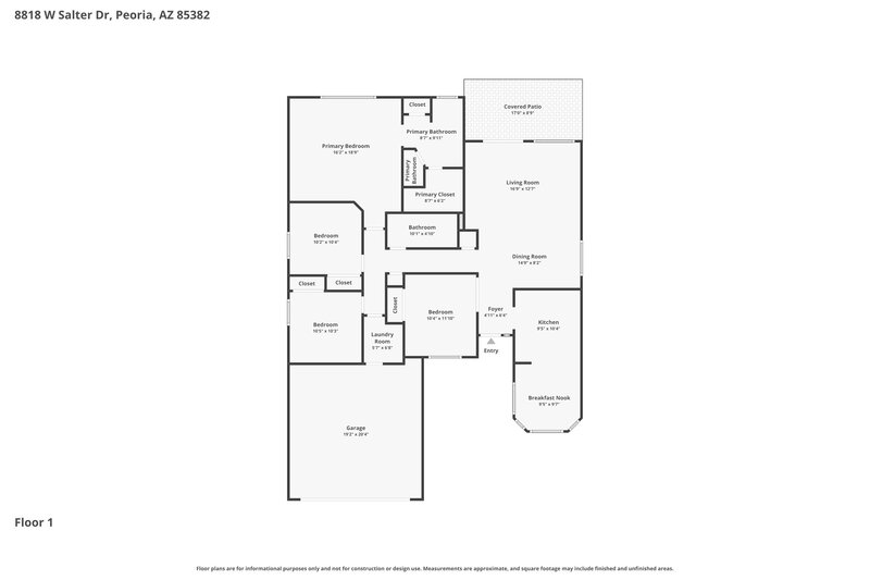 2,160/Mo, 8818 W Salter Dr Peoria, AZ 85382 Floor Plan View