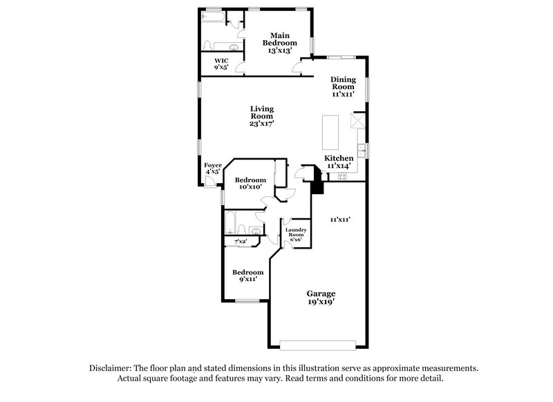 1,875/Mo, 12741 W Sweetwater Ave El Mirage, AZ 85335 Floor Plan View