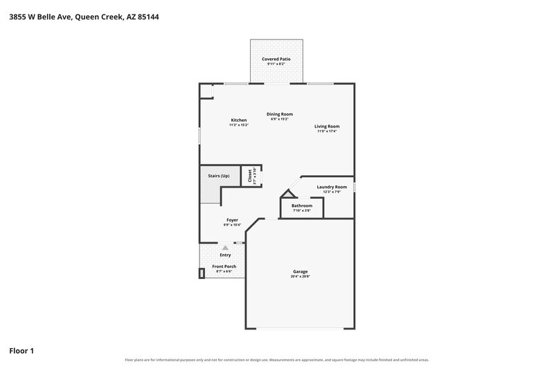 2,185/Mo, 3855 W Belle Ave San Tan Valley, AZ 85144 Floor Plan View