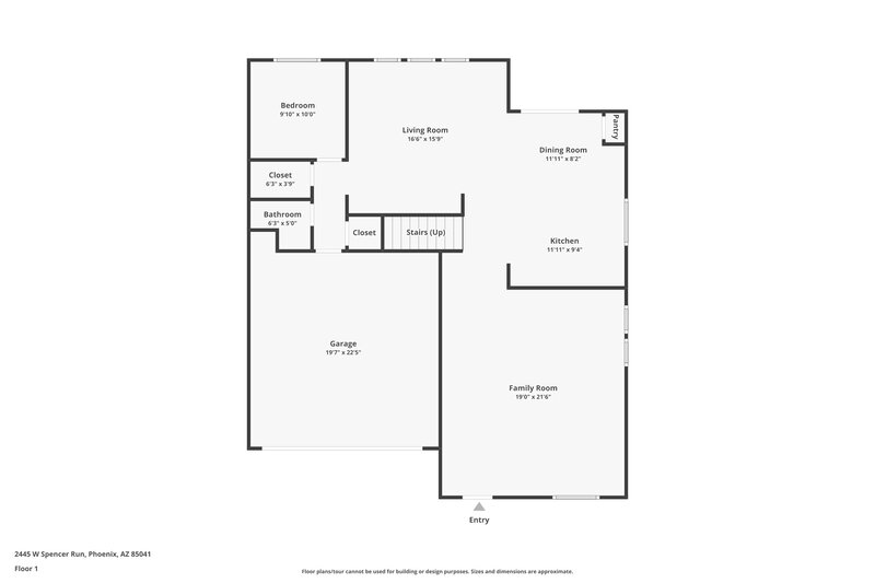 2,510/Mo, 2445 W Spencer Run Phoenix, AZ 85041 Floor Plan View