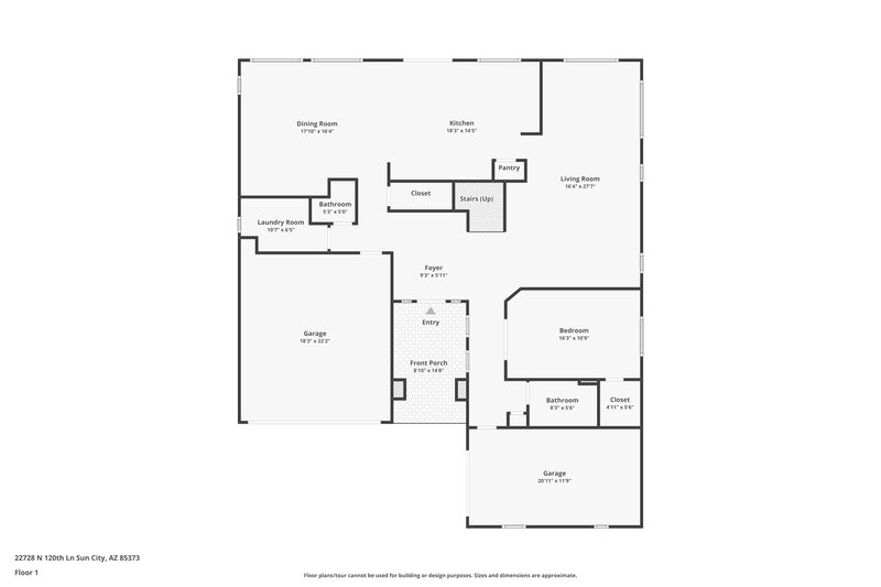 2,730/Mo, 22728 N 120th Ln Sun City, AZ 85373 Floor Plan View