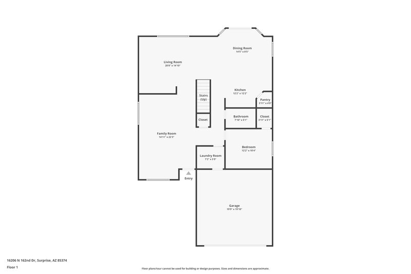 3,260/Mo, 16206 N 162nd Dr Surprise, AZ 85374 Floor Plan View